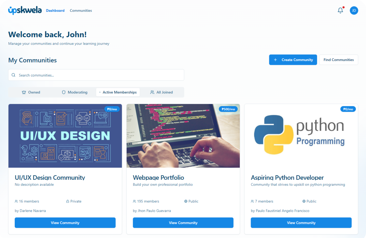 Filipino educators and learners collaborating on Upskwela learning platform